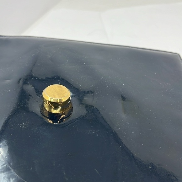 Saks Fifth Avenue Vintage Patent Leather Navy Red Beige Shoulder Bag - Picture 12 of 16